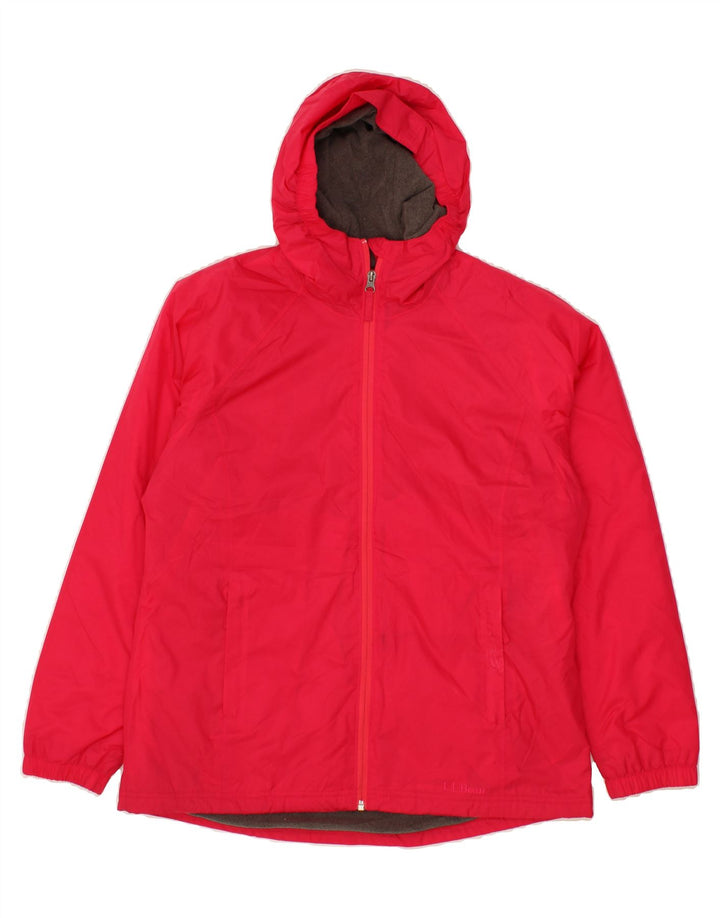 L.L.BEAN Womens Hooded Rain Jacket UK 14 Medium Red Nylon Vintage L.L.Bean and Second-Hand L.L.Bean from Messina Hembry 