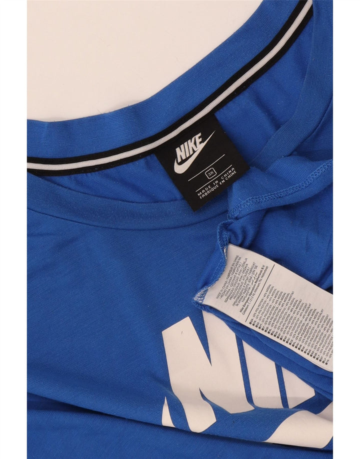 Damska koszulka z grafiką Nike Top UK 22 3XL Niebieski poliester
