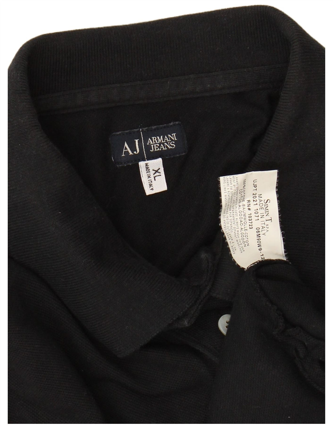 ARMANI JEANS Męska koszulka polo XL, czarna, bawełniana