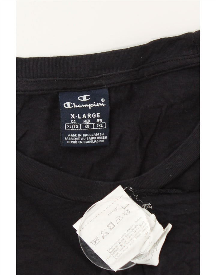 Męska koszulka z grafiką CHAMPION Top XL, czarna, bawełniana