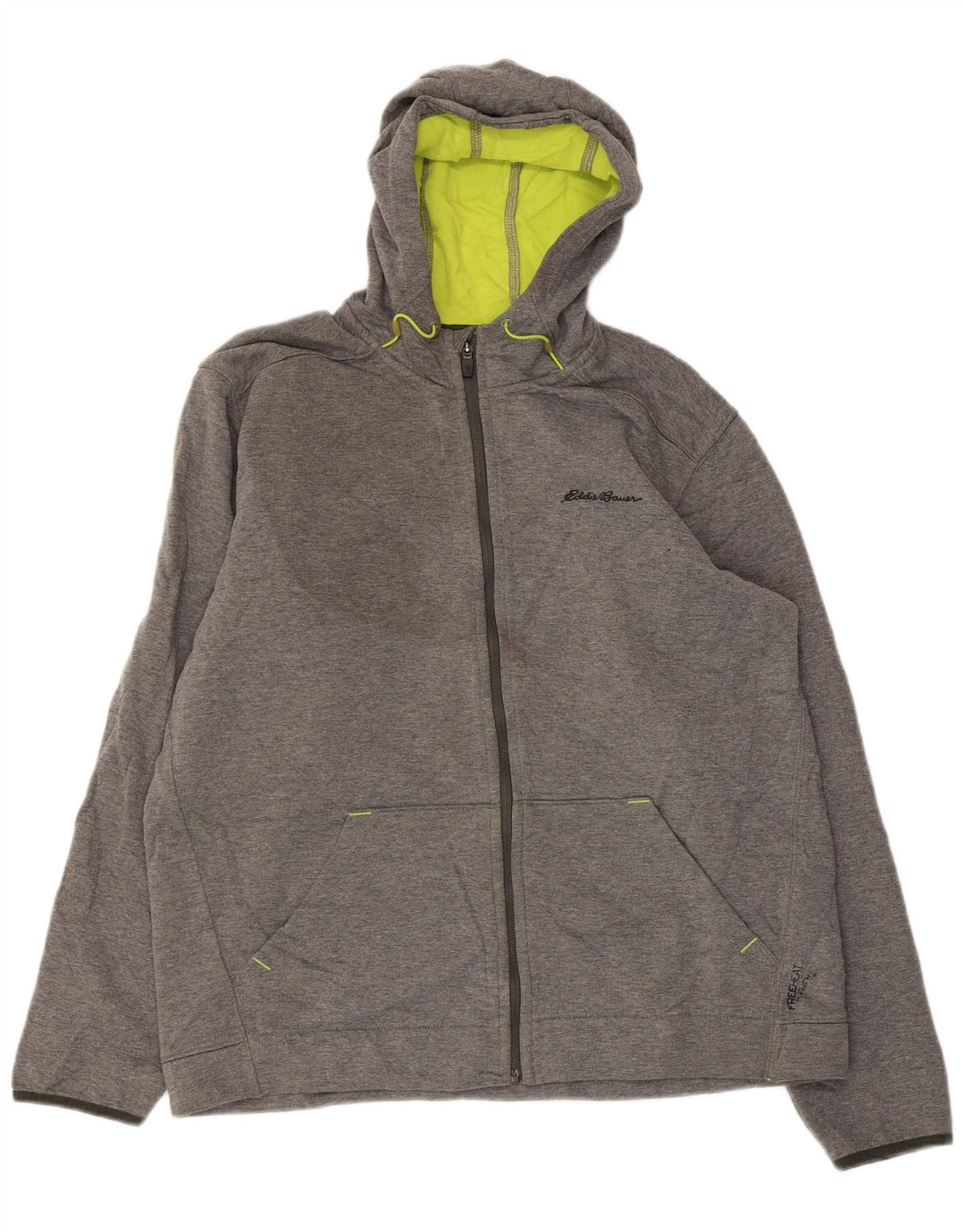 Męski sweter zapinany na zamek EDDIE BAUER, duży, szary poliester