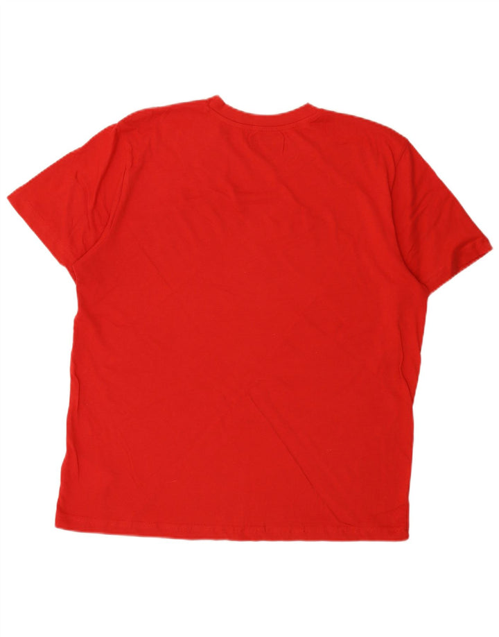 Kappa Męski T-shirt Top Duży Czerwony Bawełniany