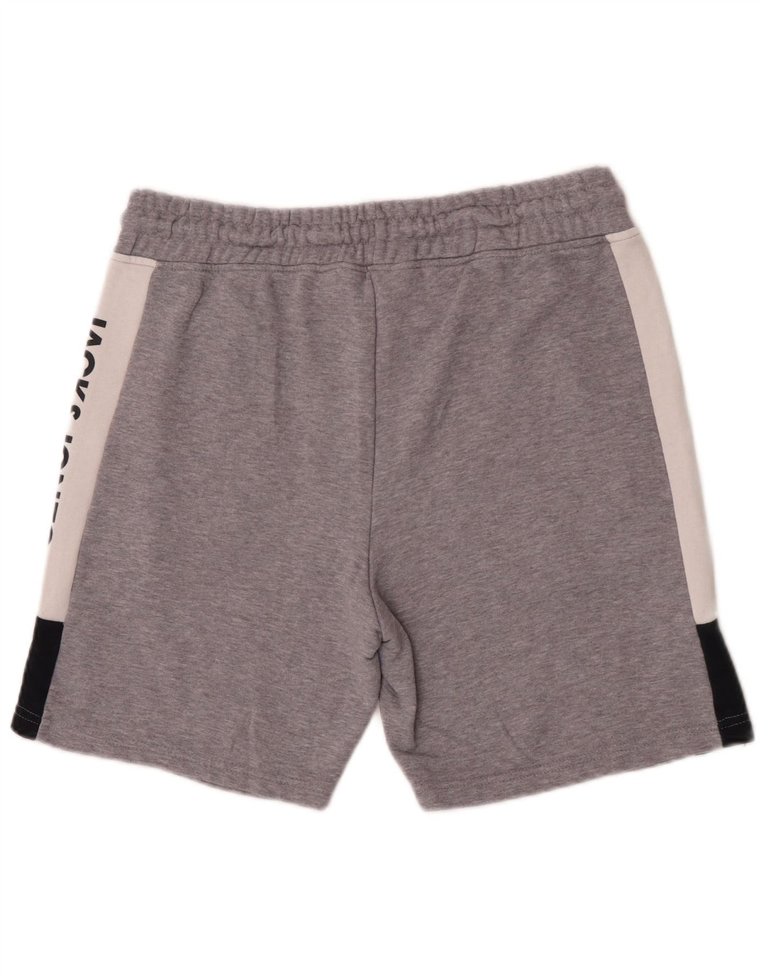 Męskie spodenki sportowe Jack & Jones z grafiką, średnioszare, bawełniane z blokami kolorów
