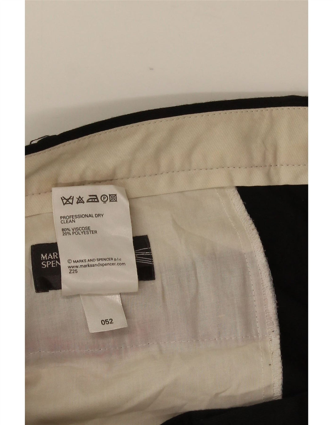 Męskie spodnie garniturowe Marks & Spencer W42 L33 Czarna wiskoza