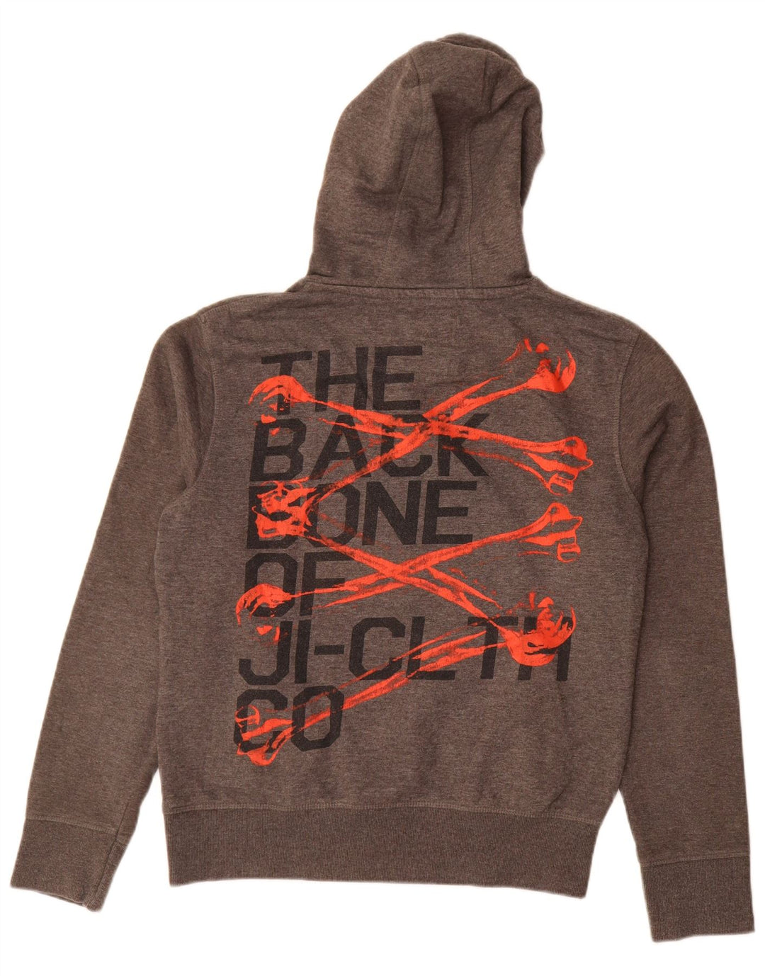 Męski sweter z kapturem i grafiką Jack & Jones, średnioszary, bawełniany