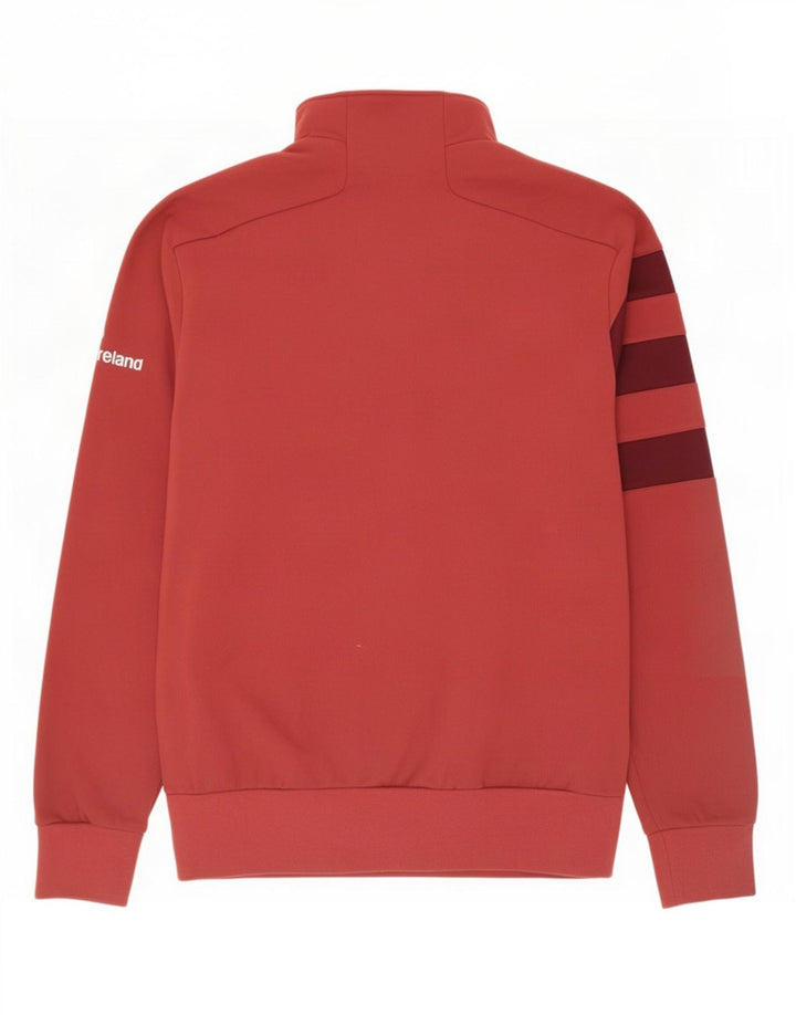 Męska bluza Adidas z grafiką i zamkiem błyskawicznym, duża, czerwona, poliestrowa