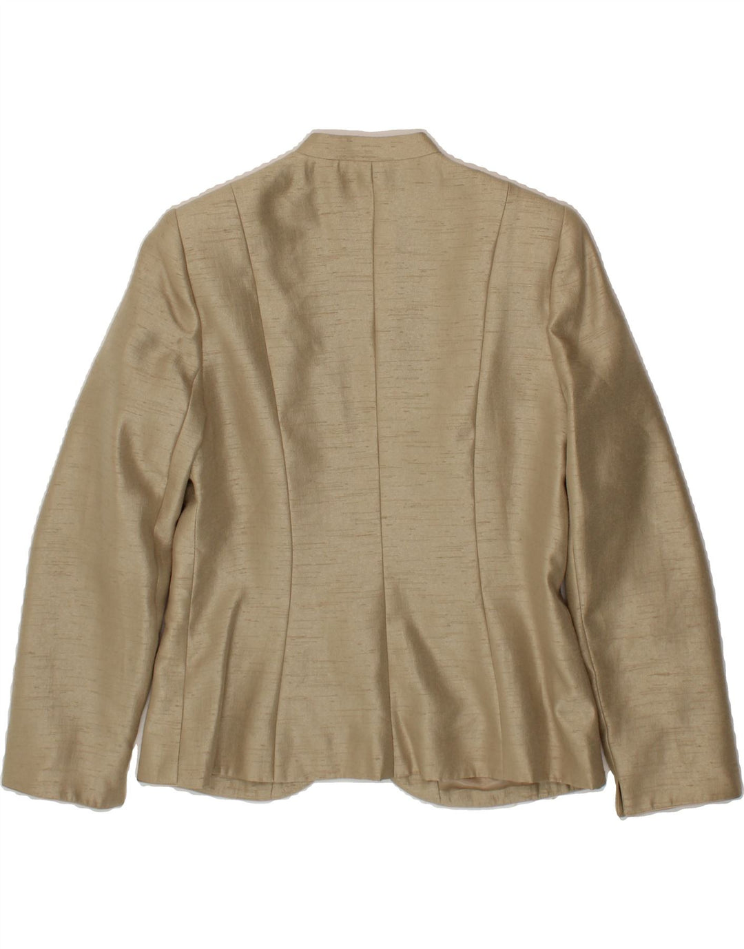 JAQUES VERT Womens 1 Button Blazer Jacket UK 16 Large Gold Viscose Vintage Jaques Vert and Second-Hand Jaques Vert from Messina Hembry 