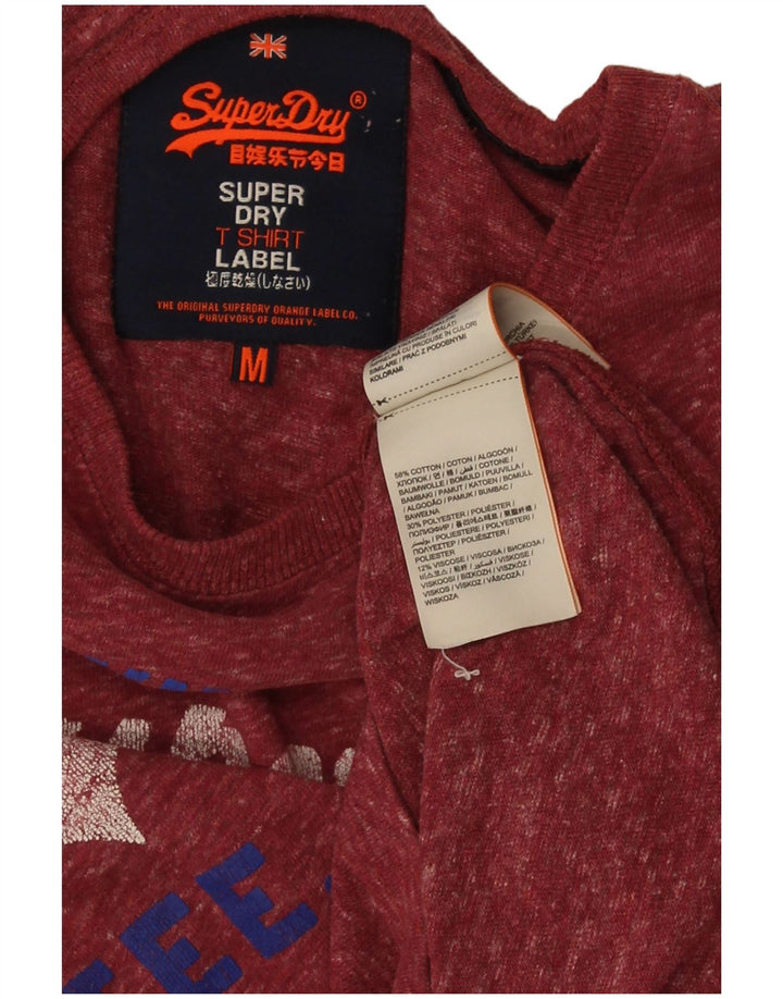 Męski T-shirt z grafiką Superdry, bawełniany, w kolorze średniej czerwonej plamki