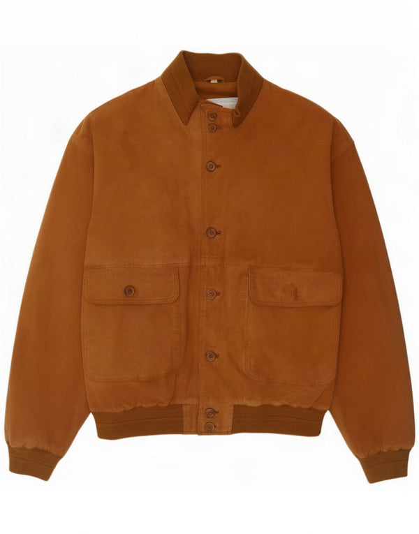 Męska zamszowa kurtka bomber w stylu vintage UK 42 XL brązowa skóra