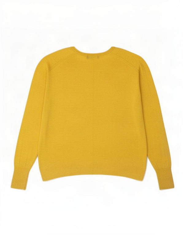 Damski sweter oversize z dekoltem w łódkę Zara UK 14, średni żółty