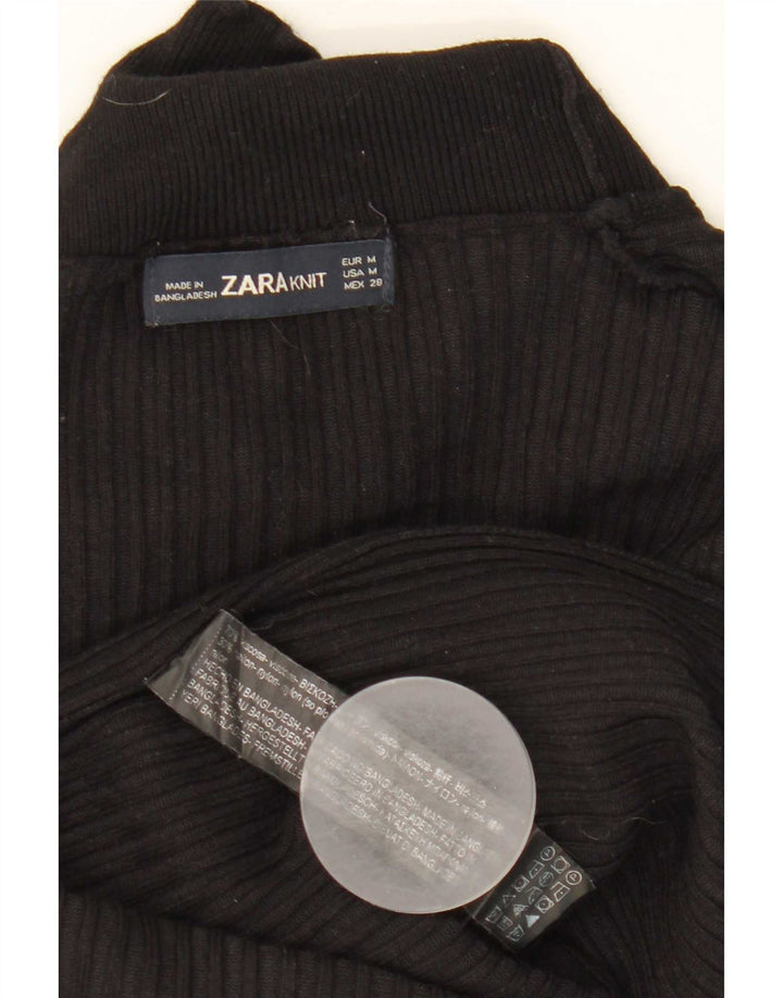 Damski sweter z golfem Zara UK 12 Średnia czarna wiskoza