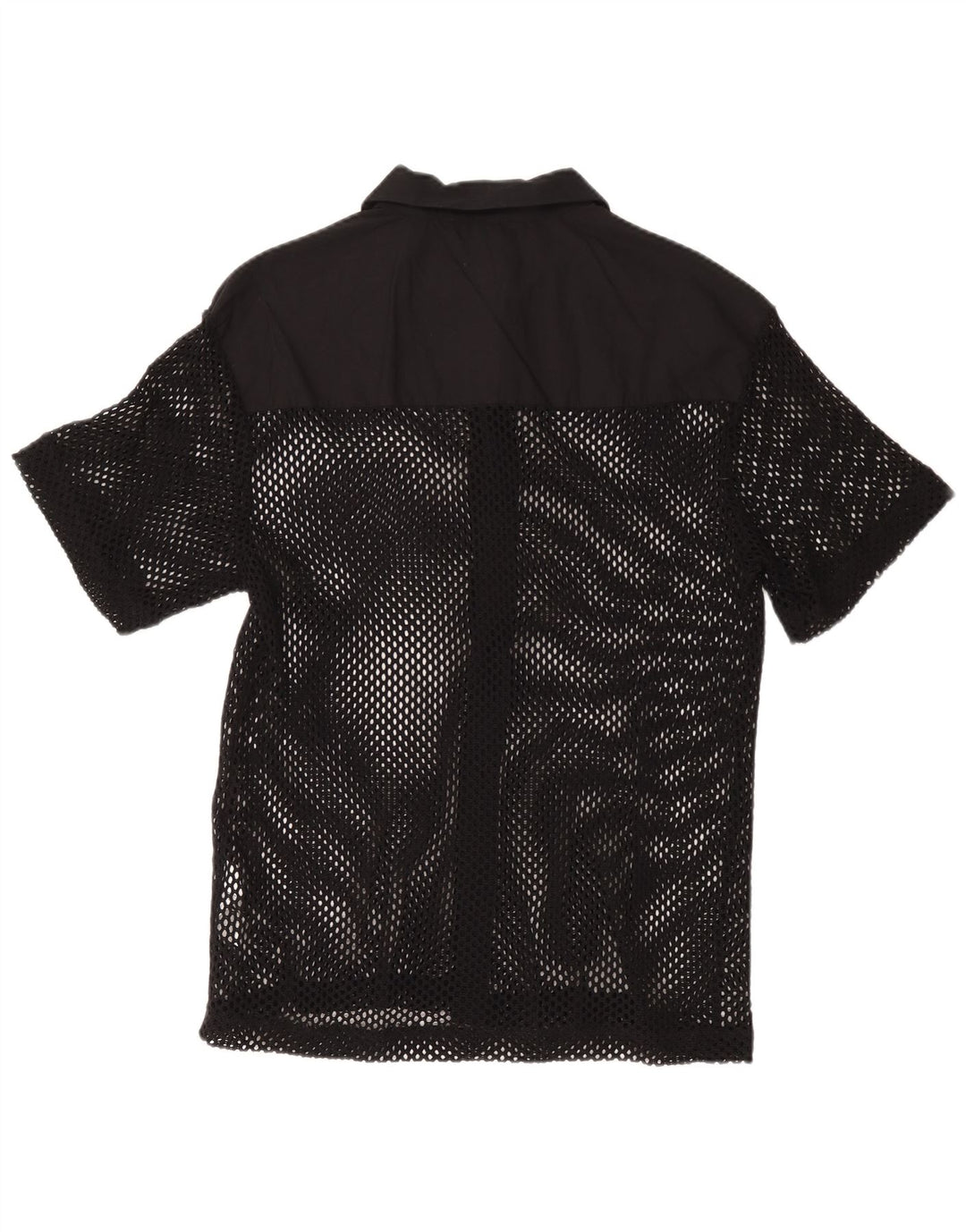 Męska koszula z krótkim rękawem Zara, średnia czarna, bawełniana