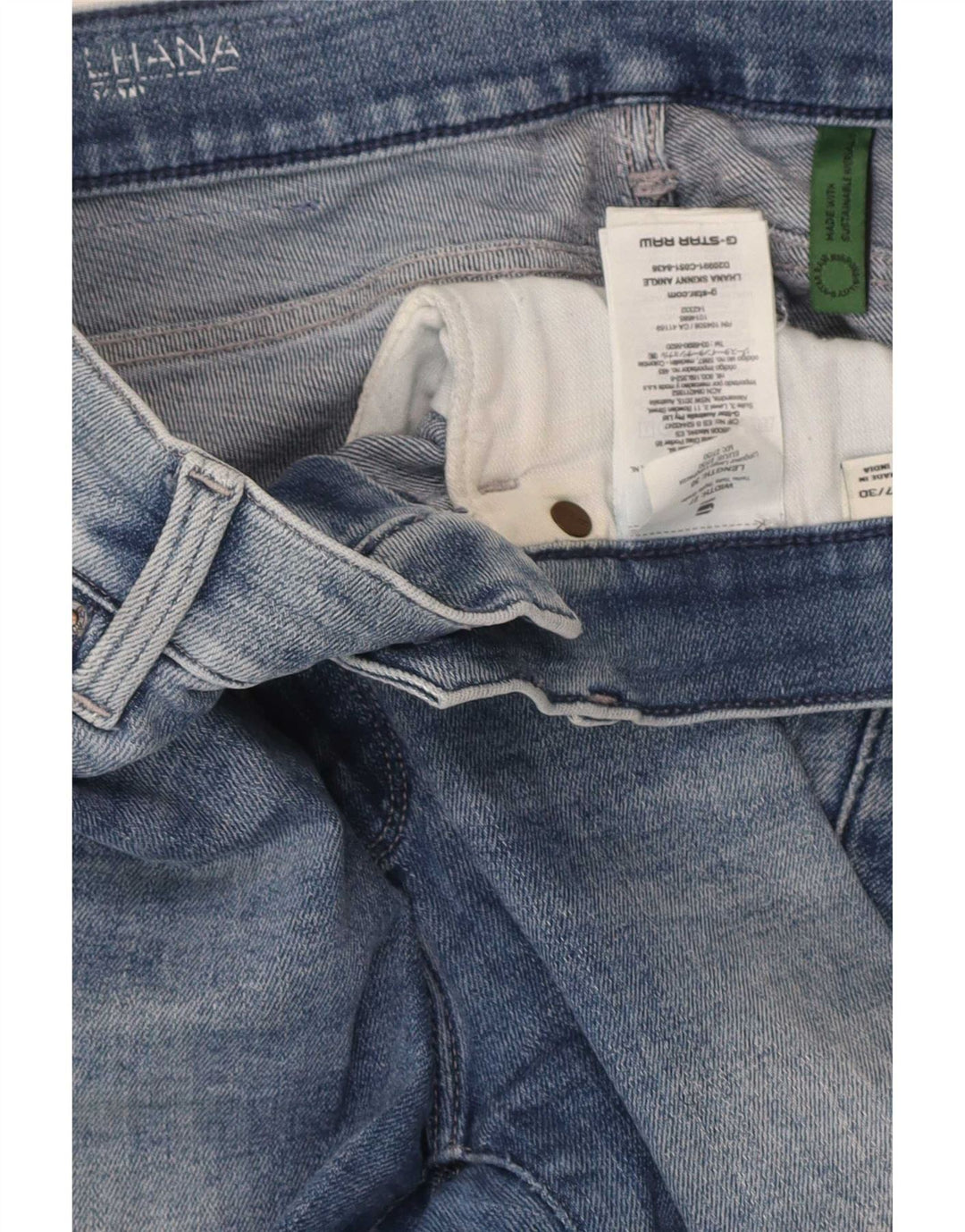 Damskie jeansy slim G-Star W27 L26 Niebieskie bawełniane