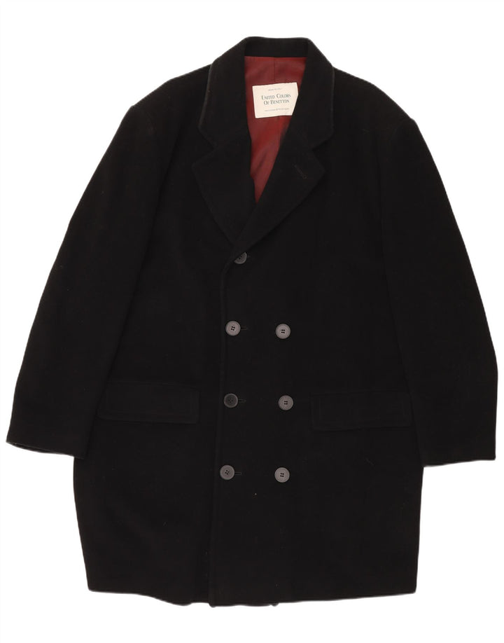 Płaszcz męski BENETTON dwurzędowy UK 44 2XL czarny