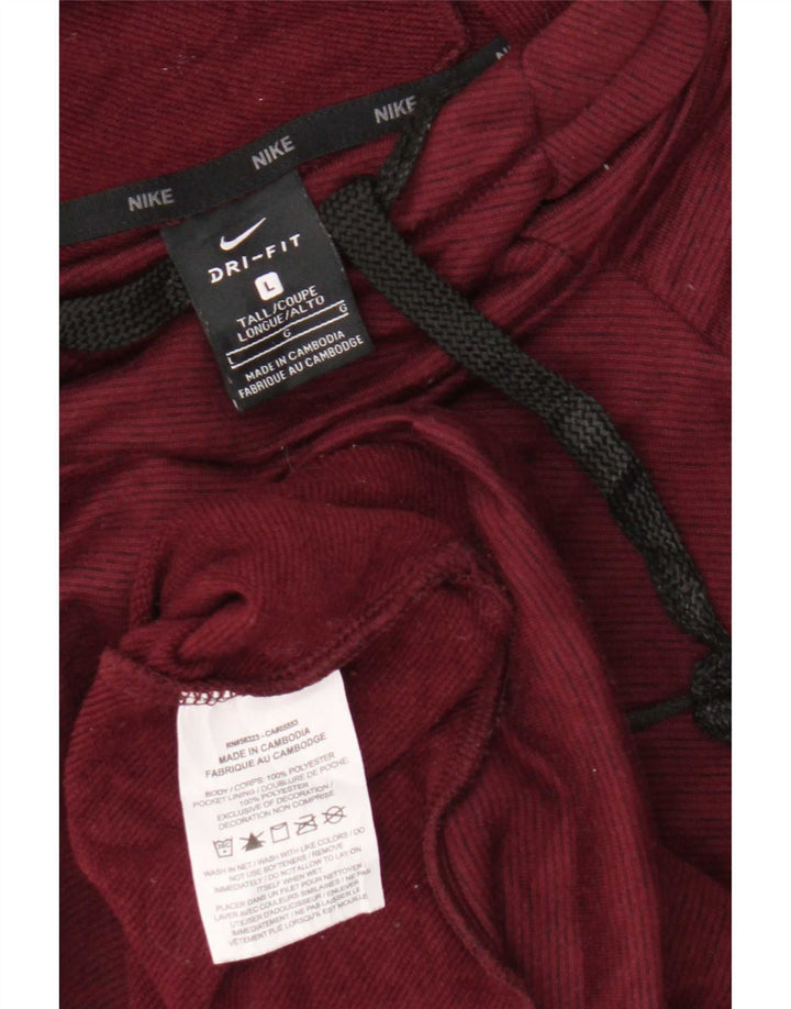 Męski sweter z kapturem Nike Dri Fit, duży, bordowy poliester