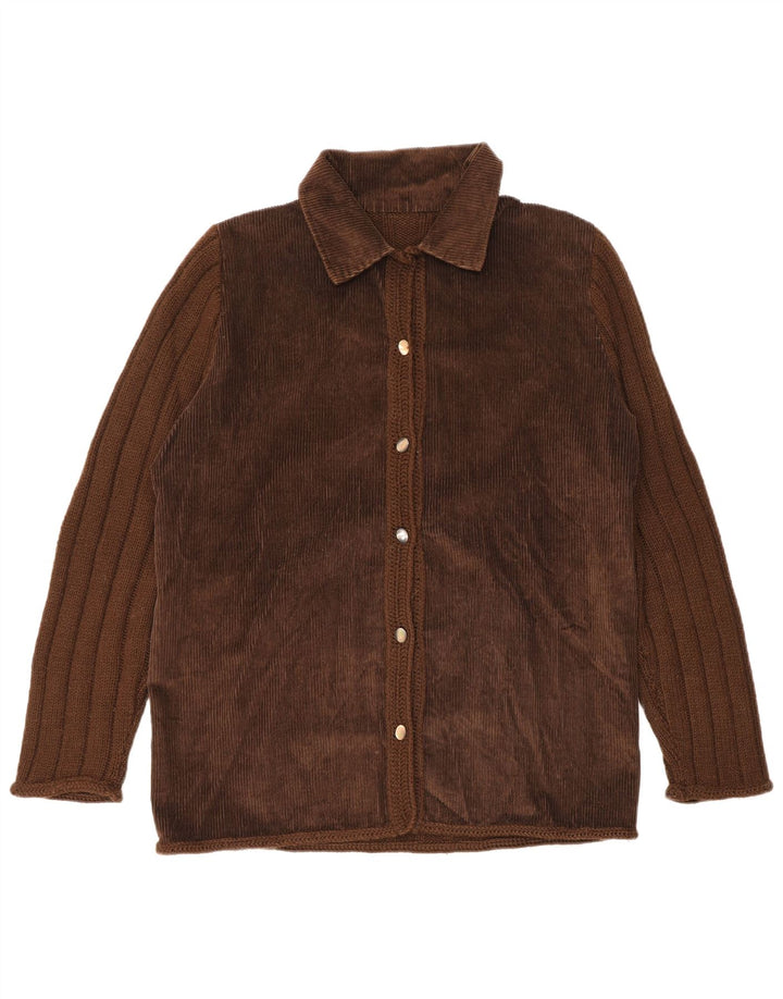 Sweter damski w stylu vintage, UK 14, duży, brązowy