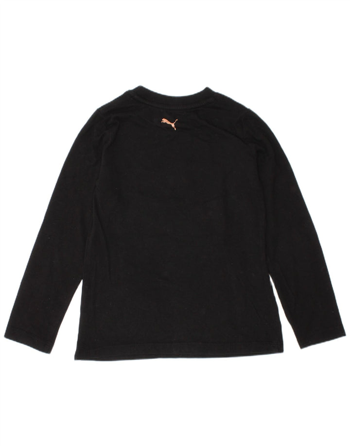 Dziewczęca koszulka z grafiką Puma z długim rękawem, 4-5 lat, czarna bawełna
