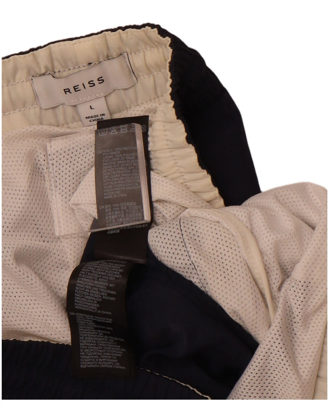 Damskie spodenki kąpielowe REISS UK 16, duże, granatowe, poliamid