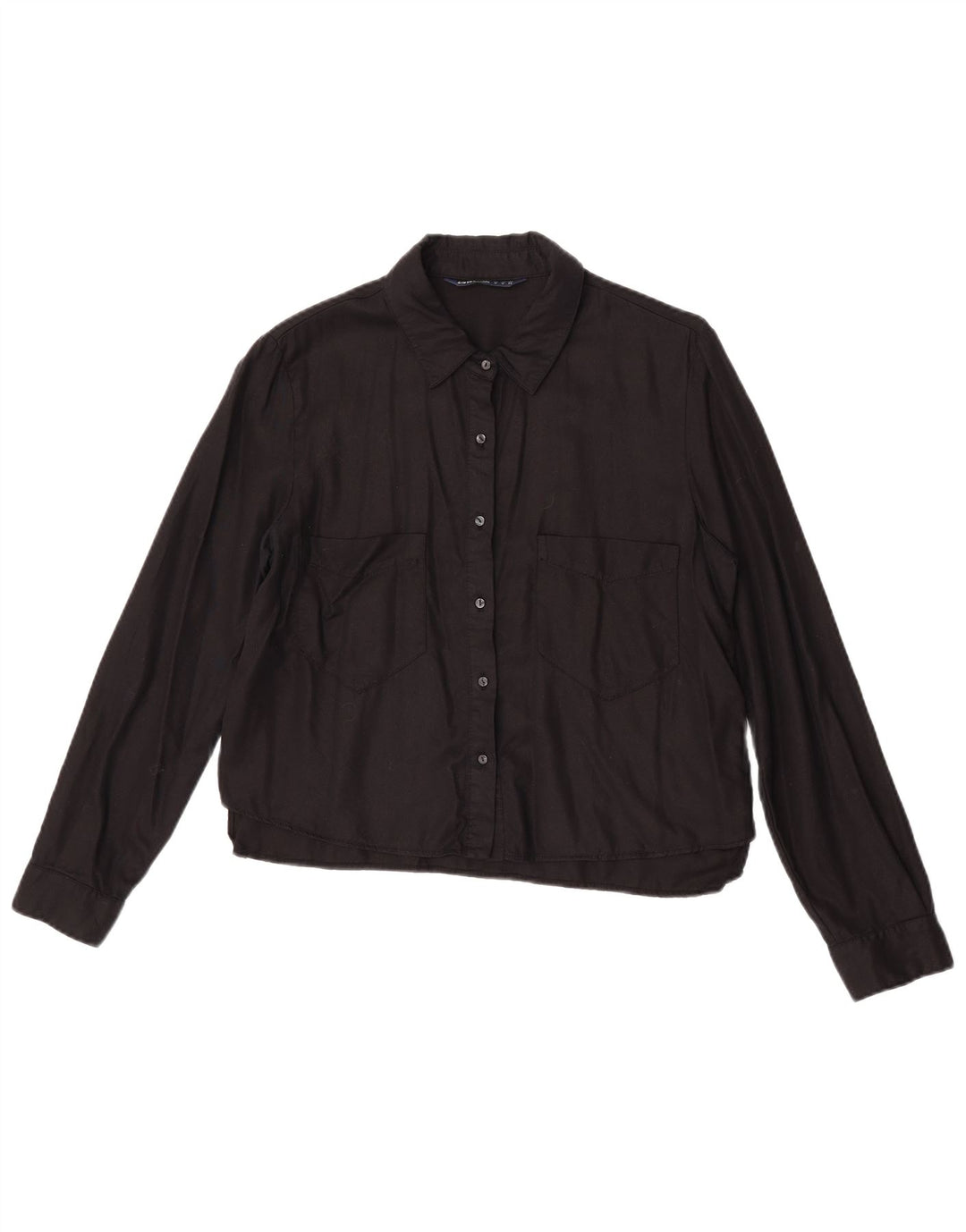 Damska bluzka koszulowa Zara Z1975 UK 14 Medium Black Lyocell