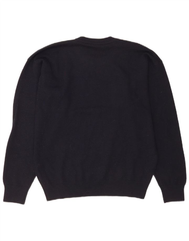Lacoste Męski sweter z okrągłym dekoltem, rozmiar 4, średni granatowy wełniany