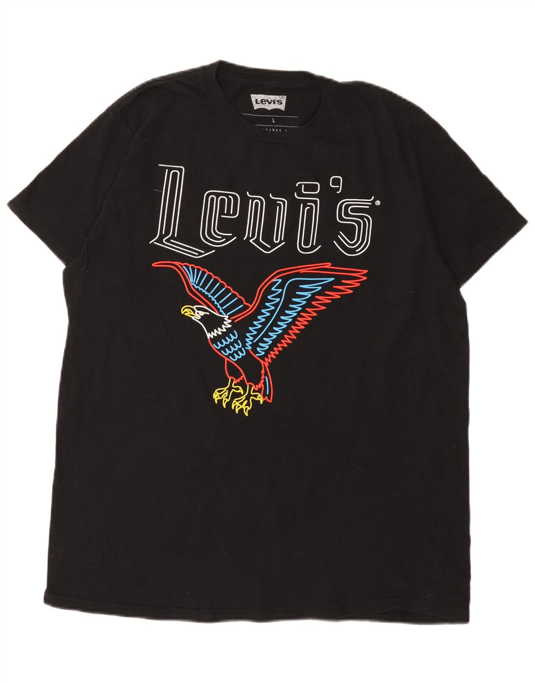 Męski T-shirt z grafiką Levi's, duży, czarny, bawełniany