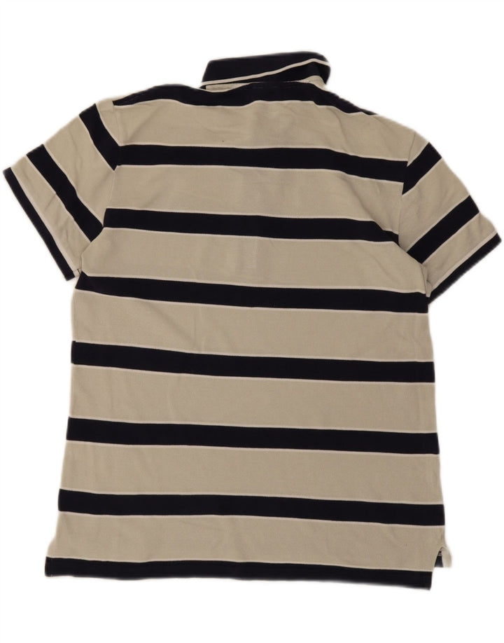 Męska koszulka polo Lacoste, rozmiar 4, średnie białe paski