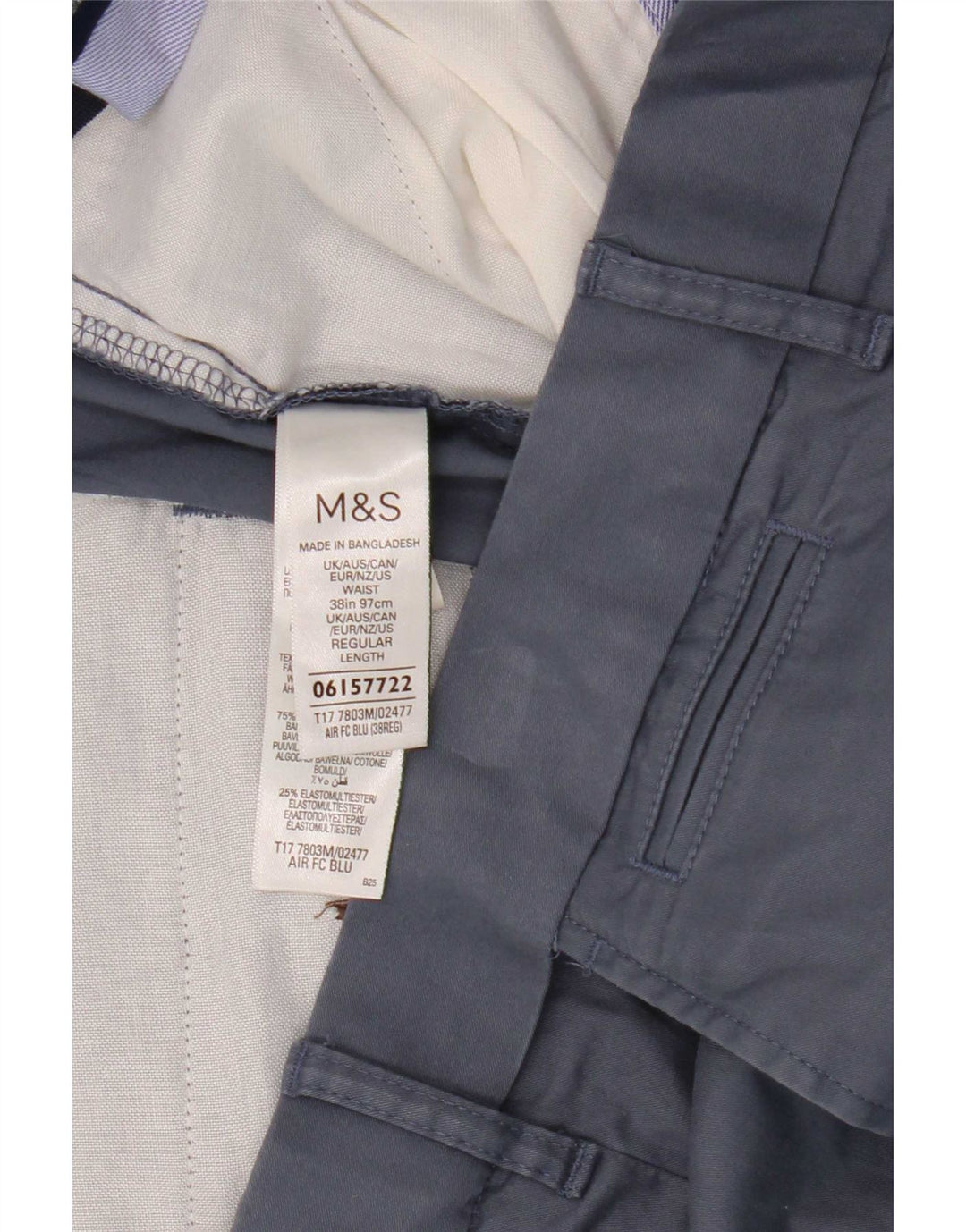 Męskie spodenki Chino Marks & Spencer W38 XL, niebieskie, bawełniane