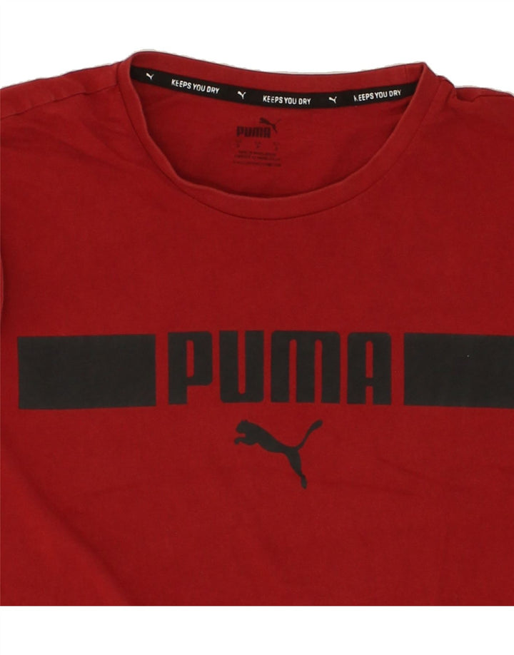 PUMA Mens Graphic T-Shirt Top Small Red Cotton Vintage Puma and Second-Hand Puma from Messina Hembry 
