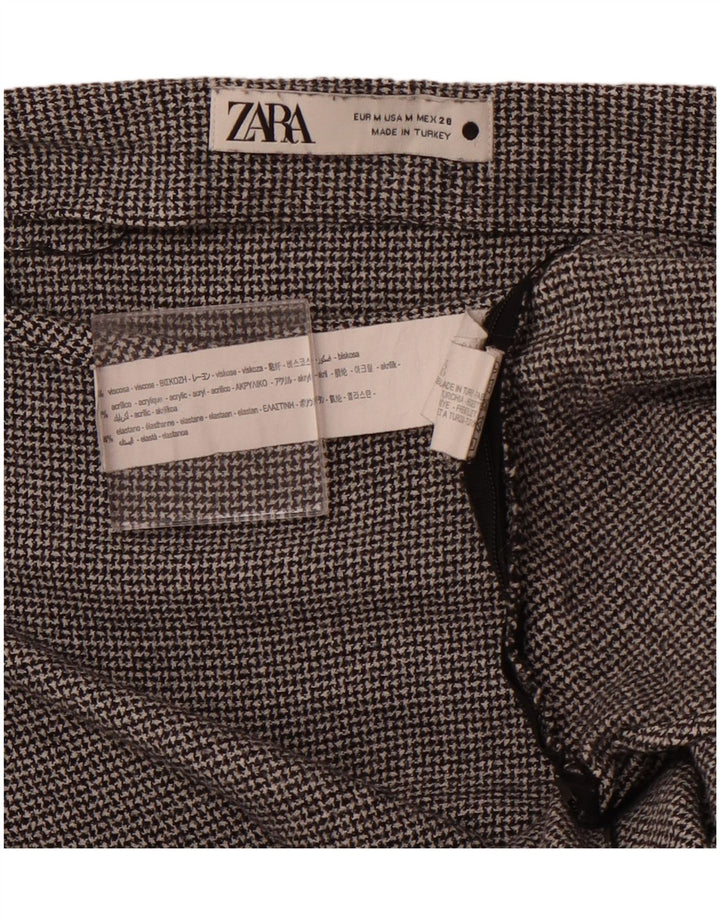Damska bluzka z długim rękawem ZARA UK 12 Średni szary wiskoza w pepitkę