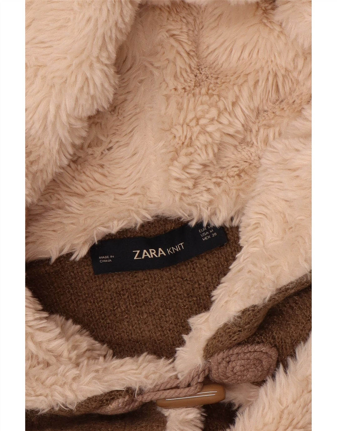 Damski sweter oversize z długim rękawem ZARA, UK 14, średni brąz