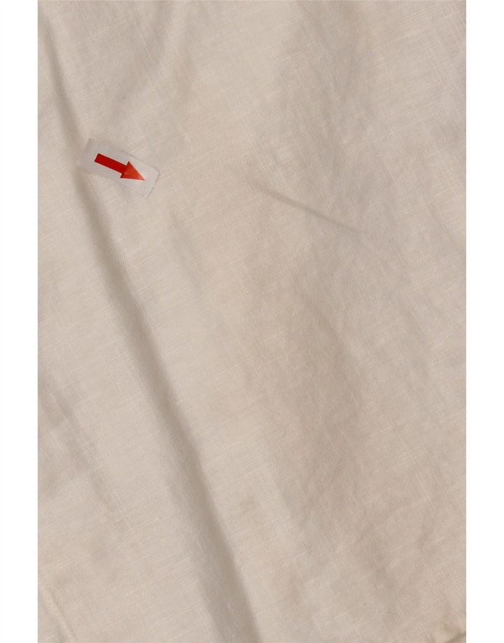 Koszula męska z krótkim rękawem TED BAKER, rozmiar 5 XL, biała, lniana