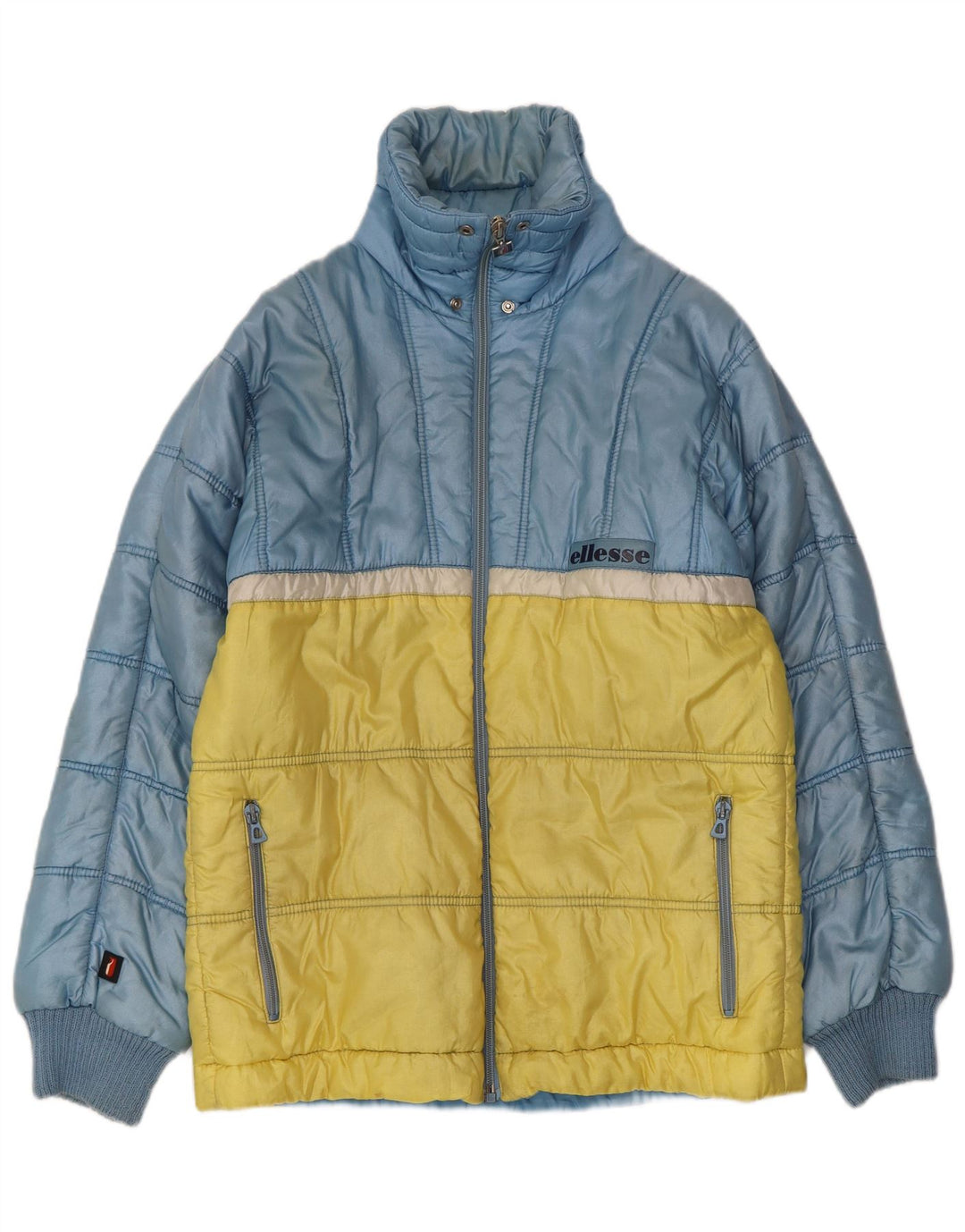 Męska ocieplana kurtka z kapturem Ellesse UK 38 Nylon w kolorze średniego niebieskiego