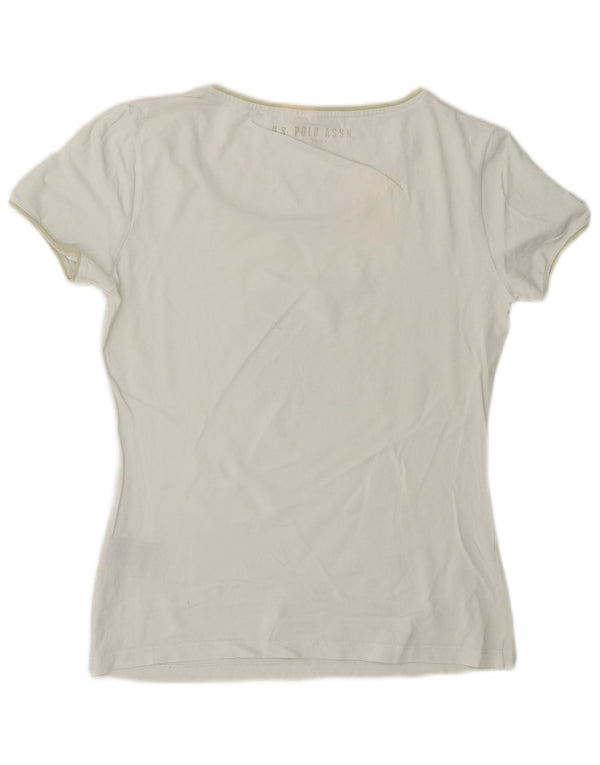 US Polo Assn. Damska koszulka z grafiką Top UK 10 Small White Cotton