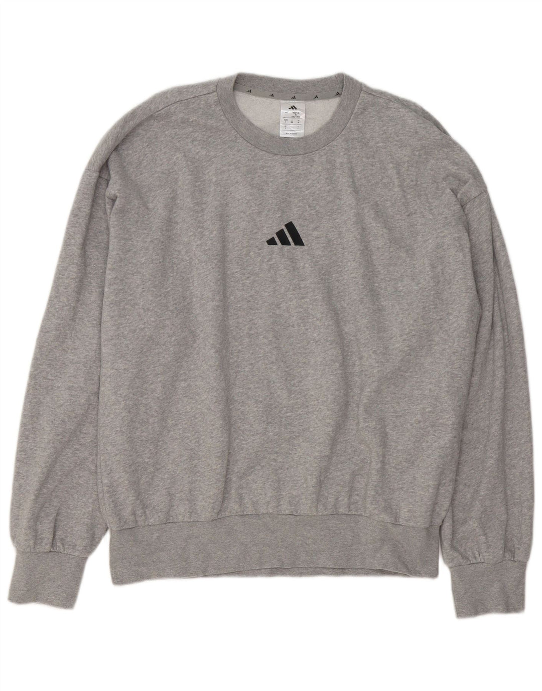 Męska bluza Adidas z grafiką, duża, szara, nakrapiana bawełna