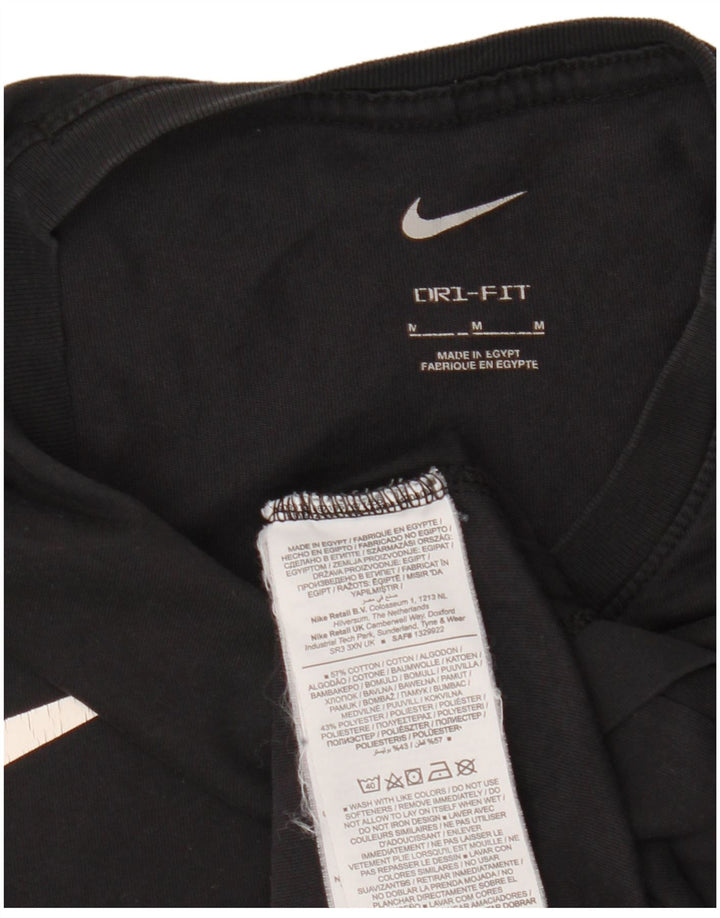 Męski T-shirt Nike Dri Fit Top, średni czarny, bawełniany