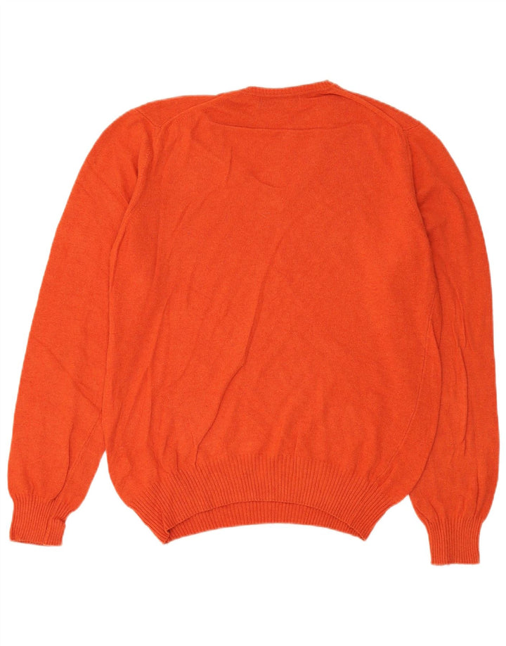Męski sweter Zara z dekoltem w kształcie litery V, duża pomarańczowa wiskoza