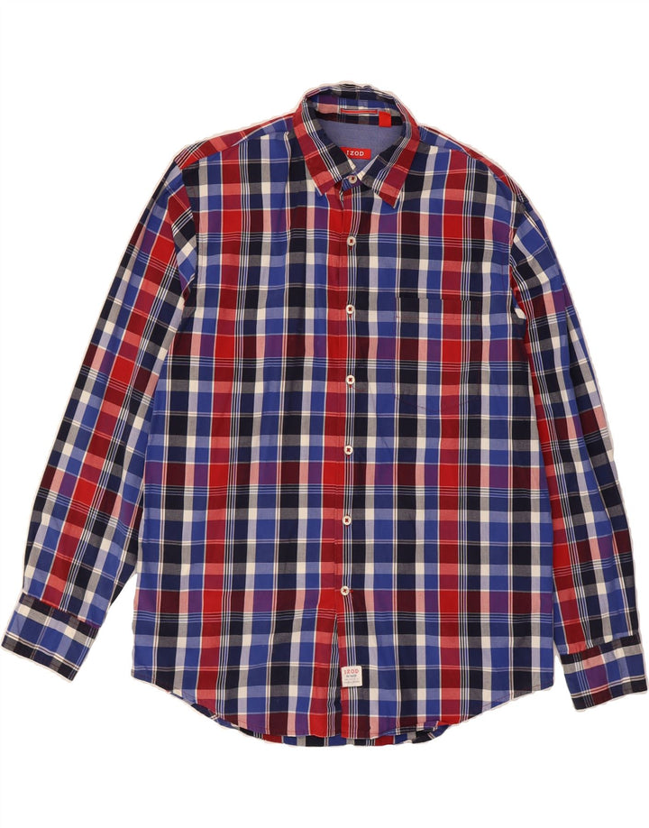 IZOD Mens Shirt Medium Red Check Cotton Vintage Izod and Second-Hand Izod from Messina Hembry 