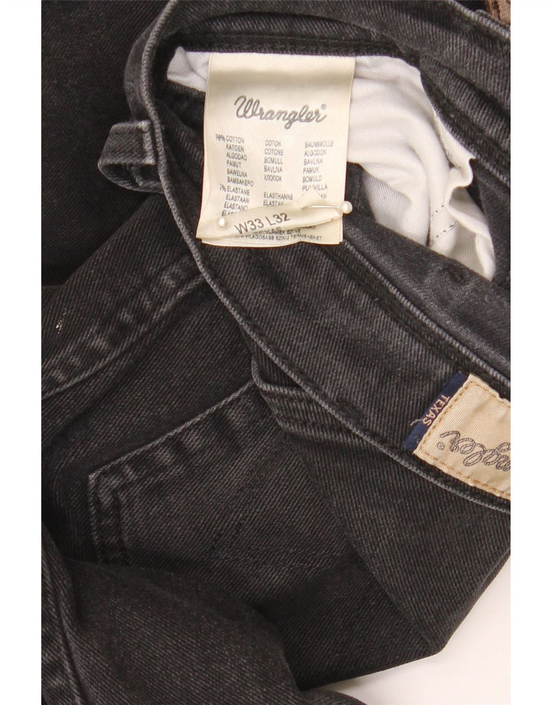 Męskie jeansy Wrangler Texas Straight W33 L32, czarne, bawełniane