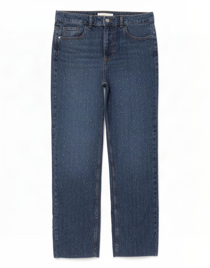 Damskie proste dżinsy Zara EU 38 Small W28 L28 Niebieskie kropki