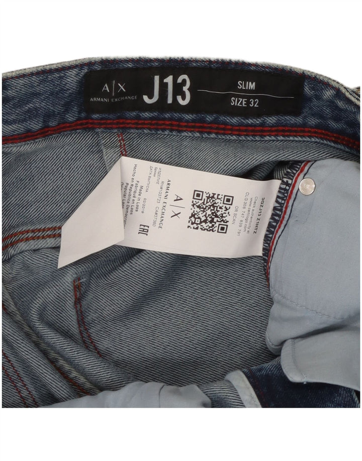 Armani Exchange Męskie jeansy slim W32 L32 Niebieskie bawełniane