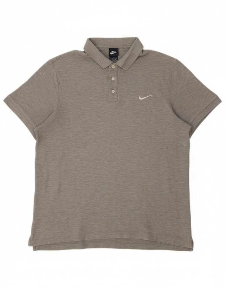 NIKE Mens Polo Shirt 2XL Grey Cotton