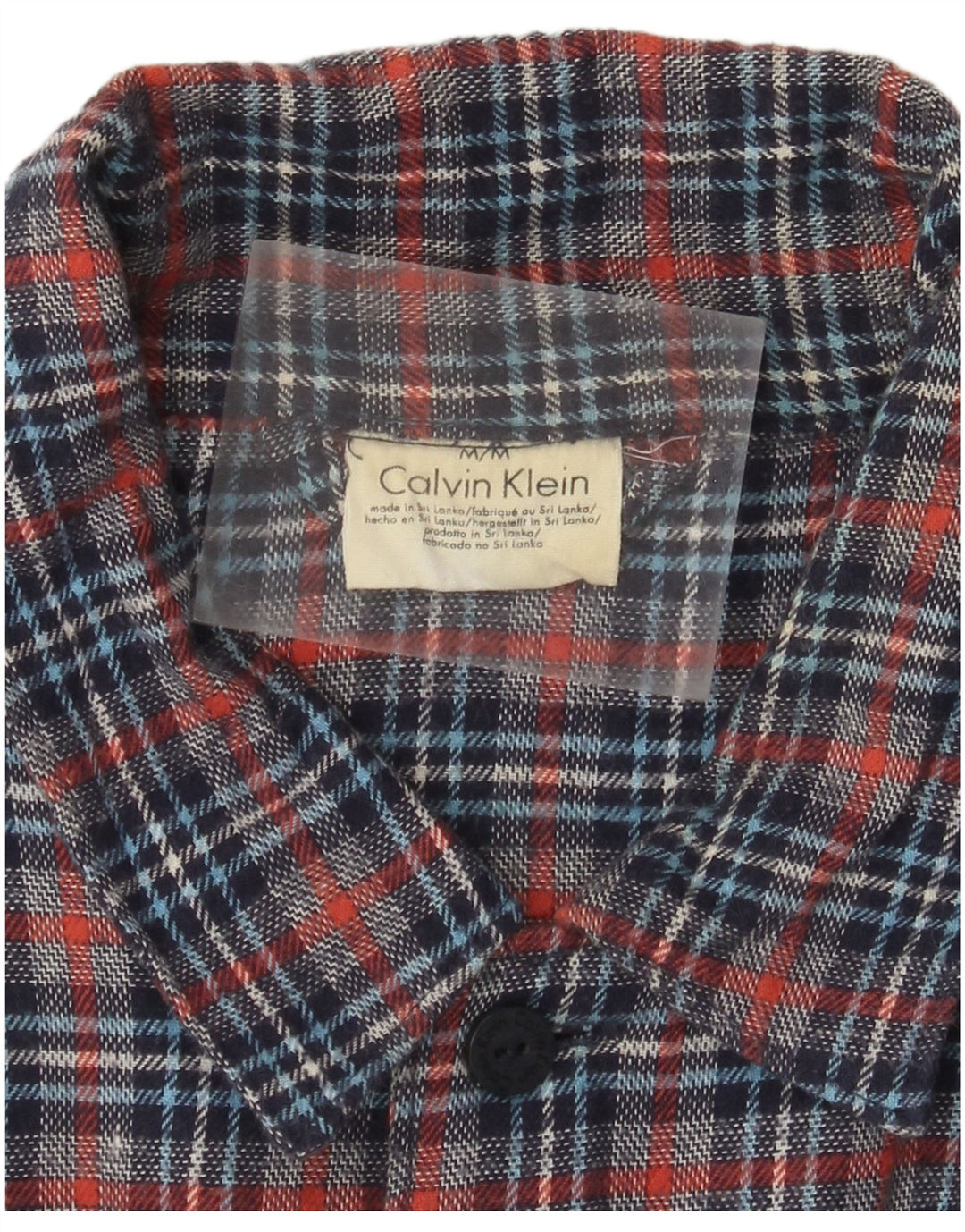 Męska koszula flanelowa Calvin Klein w średnią wielokolorową kratę, bawełniana