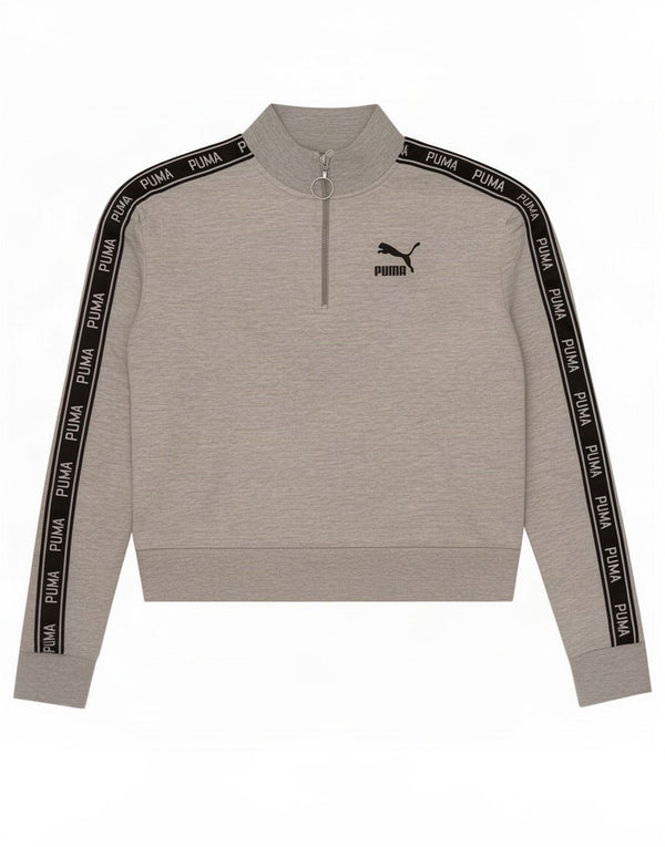 Damska bluza Puma Crop Graphic Jumper UK 8 Small Grey Colorblock