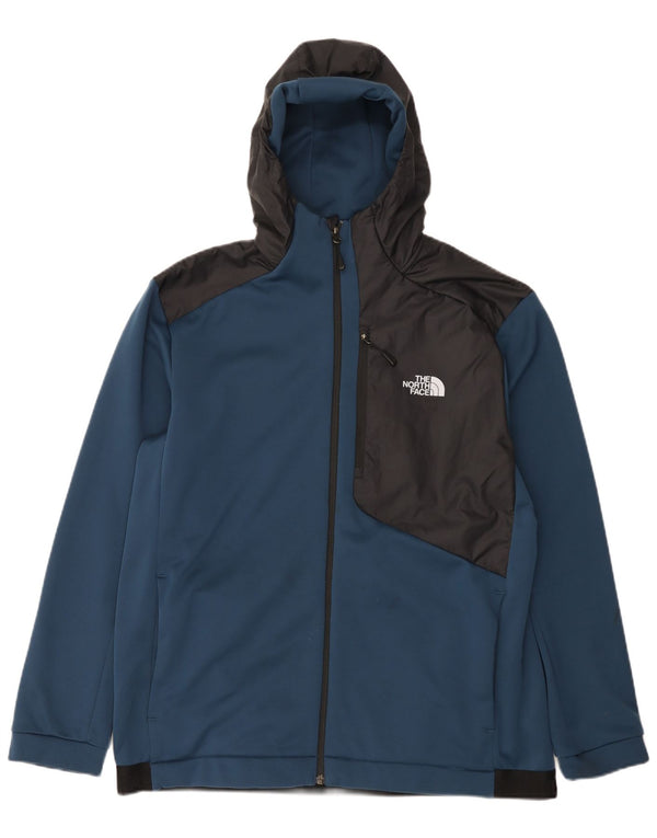 Męski sweter z kapturem i zamkiem The North Face XL, granatowy, z blokami kolorów, poliester