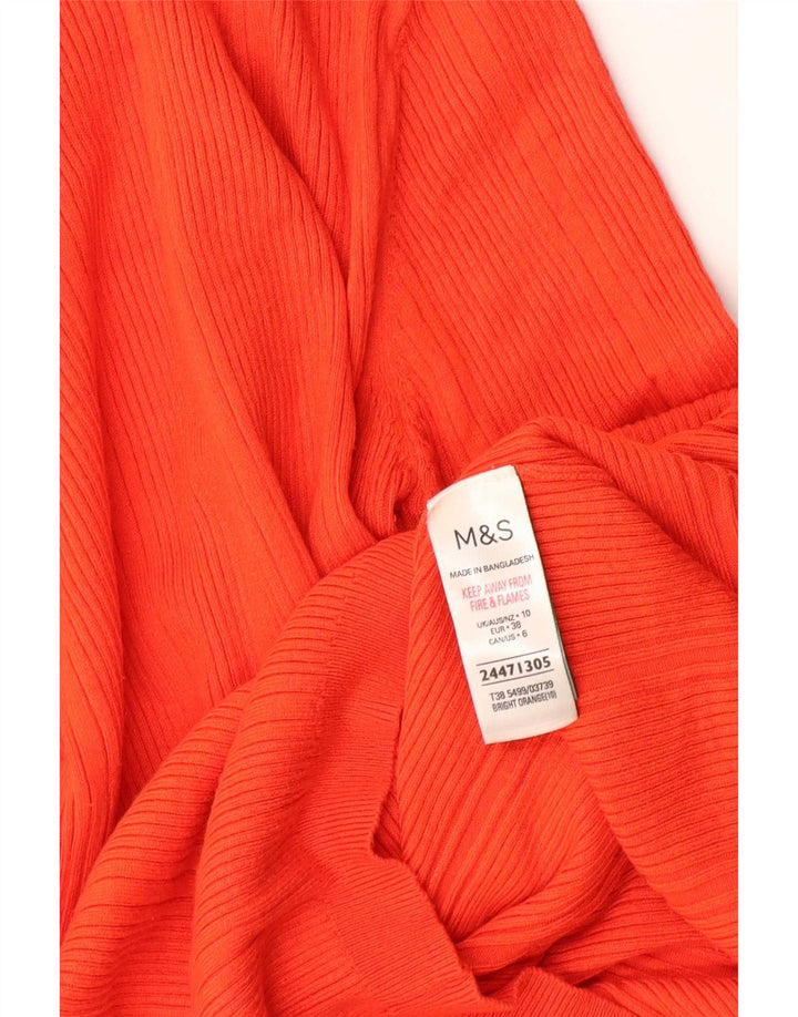 Marks & Spencer Damski sweter z golfem UK 10 Small Orange Wiskoza