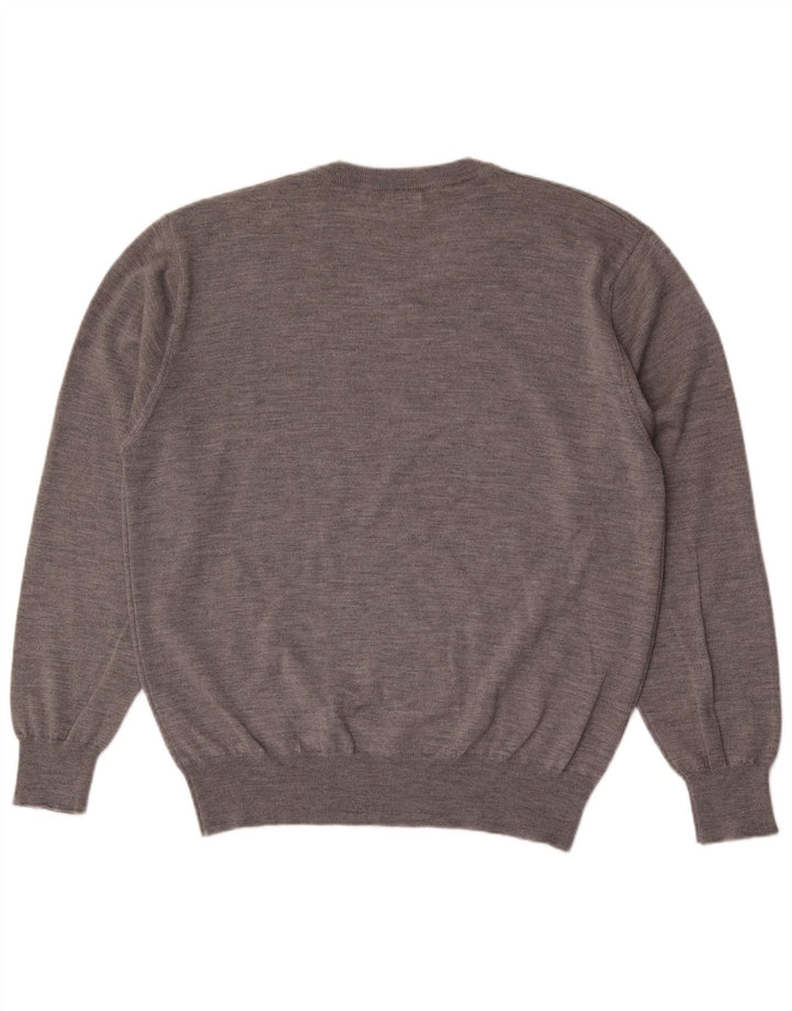ORVIS Męski sweter z dekoltem w kształcie litery V XL, szara wełna
