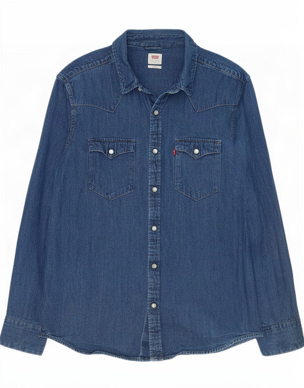 Męska standardowa koszula dżinsowa Levi's, duża, niebieska, bawełniana