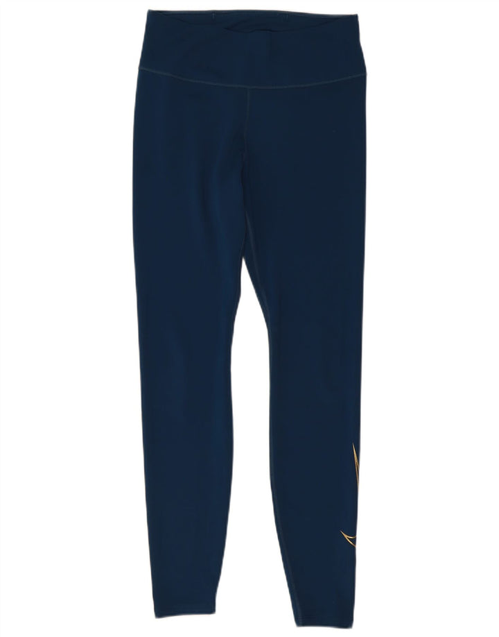 Damskie legginsy Nike Dri Fit Graphic UK 12, średni niebieski, poliester