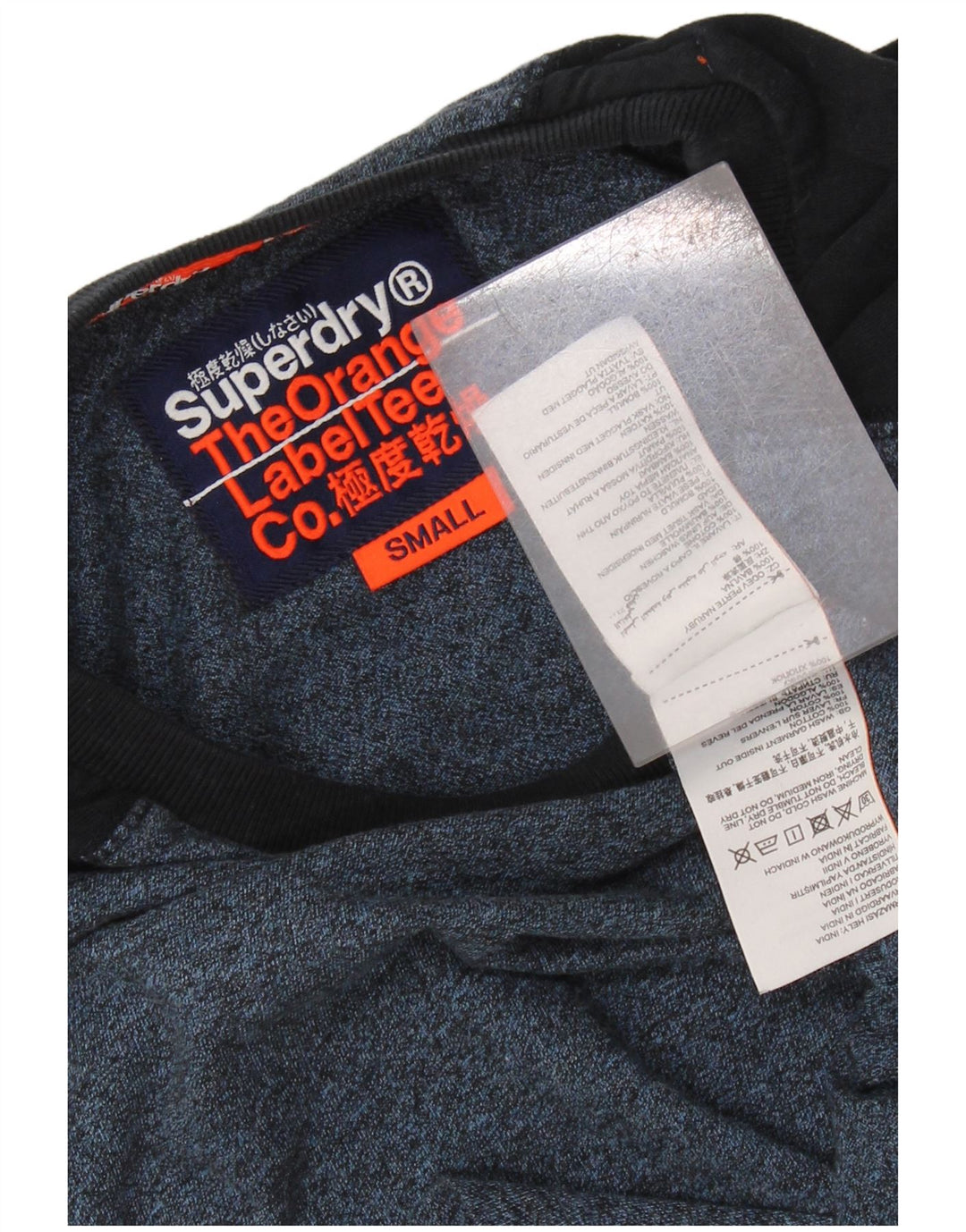 T-shirt męski Superdry, mały, granatowy, bawełniany w bloki kolorów