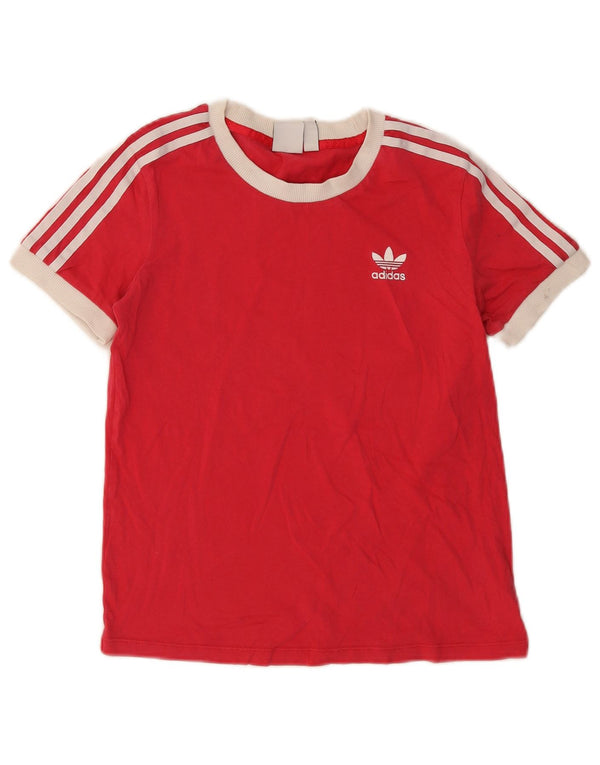Damska koszulka Adidas Top UK 10 Small Red Colorblock Cotton